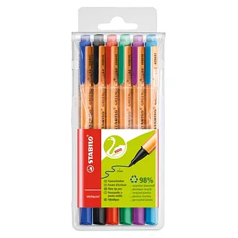 STABILO 德國天鵝牌 GREENpoint 環保簽字筆 0.8mm 1組6色入(型號:6088/6)