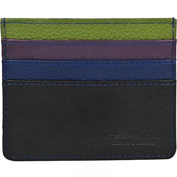 《TRAVELON》拼色真皮防護證件卡夾(黑)
