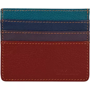 《TRAVELON》拼色真皮防護證件卡夾(紅)