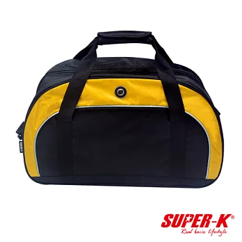 【Party World】SUPER-K。半圓型手提包/斜背包-二用運動旅行包-黑/黃(KS-06102)