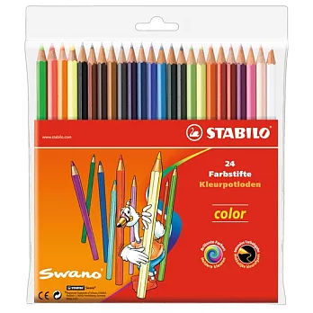 STABILO 德國天鵝牌 Color系列 六角形色鉛筆 膠盒組 24色24支裝(型號:1224/77-01)
