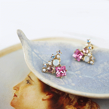 【PinkyPinky Boutique】氣質小奢華珍珠耳環(粉紅色)