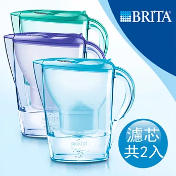 【德國BRITA】2.4L馬利拉花漾壺+一入濾芯 (本組合共兩入濾芯)蘭花藍