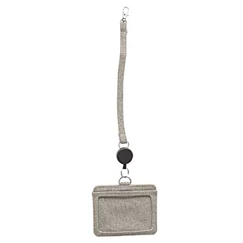 [MUJI 無印良品]帆布卡片夾附伸縮拉繩/灰