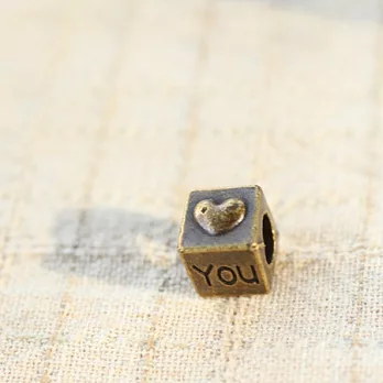 愛心方塊古銅色配件‧輕靈之森手工療癒系