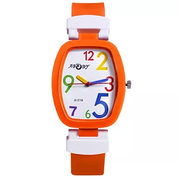 Watch-123 甲子學園-少女繽紛多彩魔法腕錶 (橘色)