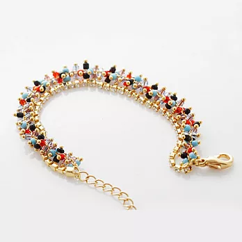 A+ accessories 波希米亞風手作小米珠水鑽多層次手鍊