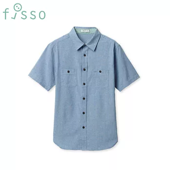 【fisso】雙口袋休閒襯衫 -L海水藍