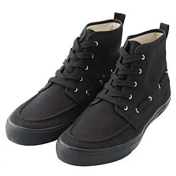 [MUJI 無印良品]男棉帆布高筒休閒鞋25.5黑色