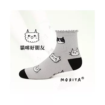 【 PuloG 】布蘿插畫家襪系列-陳森田-貓咪好朋友-M