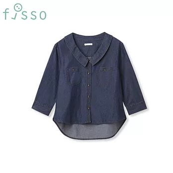 【fisso】寬短版牛仔襯衫外罩 -S牛仔藍