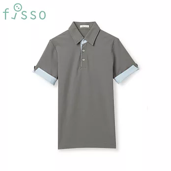 【fisso】短袖反摺POLO衫 -L優雅灰