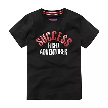 【CACO】Caco SURF-文字膠印重水洗短T-男M黑