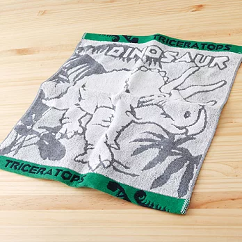 【taoru】侏羅紀公園｜三角龍 - 日本毛巾 35x39 cm (方巾) 深藍三角龍