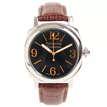 Valentino coupeau 東方之星-百年經典復刻腕錶 (褐色帶x黑)