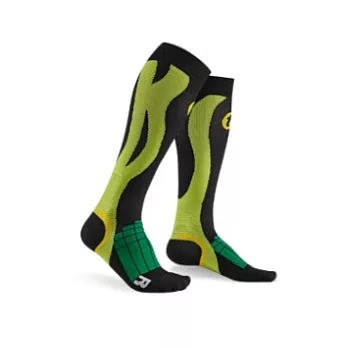 titan太肯 壓力運動襪Elite (男女適用、十歲以上年齡層皆適用)L 黑/綠色