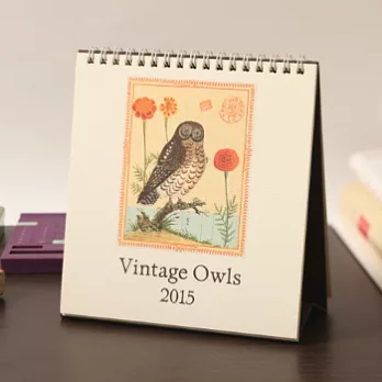 Cavallini_2015復古桌曆_VINTAGE OWLS(復古貓頭鷹)