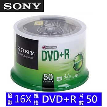 SONY 16X DVD+R 光碟片(50布丁)