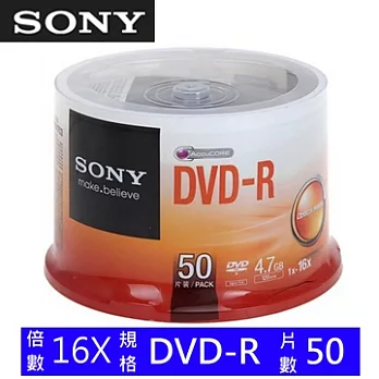 SONY 16X DVD-R 光碟片(50布丁)