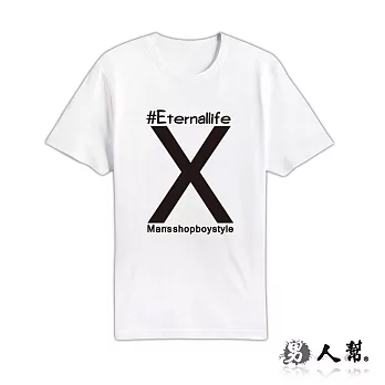 【男人幫 Man’s Shop】T1031＊【永恆X信仰極簡黑白大十字純棉T恤】白色L