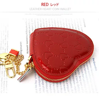 【韓國FROMb】HEART COIN WALLET愛心印花零錢包-紅色