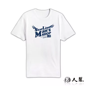 【男人幫】T1016＊【展翅翅膀國旗精典純棉短袖T恤】白色2L