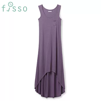 【fisso】前短後長長版背心 - S古典紫