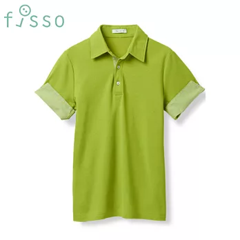 【fisso】袖反摺POLO衫 - M蘋果綠
