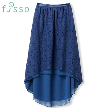 【fisso】前短後長蕾絲裙 - S深遂藍