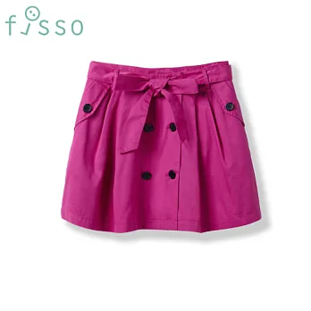 【fisso】綁帶打摺短裙 - S玫紅色
