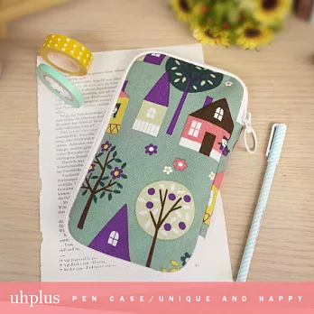 uhplus 夾心餅乾收納包(筆袋)- 綠意盎然