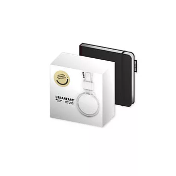 URBANEARS Plattan限量版筆記本耳機組合/ 羽翼白+精簡黑筆記本羽翼白