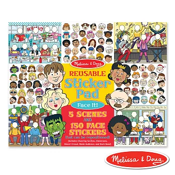 美國瑪莉莎 Melissa & Doug 貼貼樂–靜電貼紙收藏簿 (臉配對)