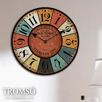 TROMSO無框畫時鐘-羅馬城鎮(圓形)