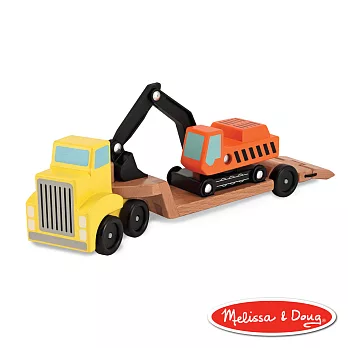 美國瑪莉莎 Melissa & Doug 原木交通工具 - 挖土機拖車