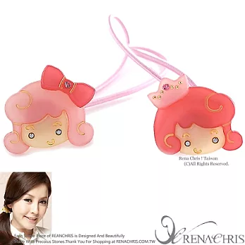 【Rena Chris】皇冠蝴蝶結小公主˙雙頭髮束(PINK)