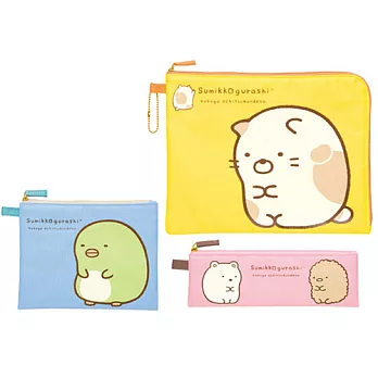 San-X 角落公仔一起去郊遊系列大中小收納袋組。黃