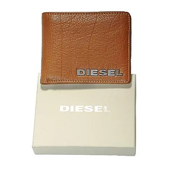 DIESEL 簡式風格兩折橫式短夾 D00X573HAD暗棕色
