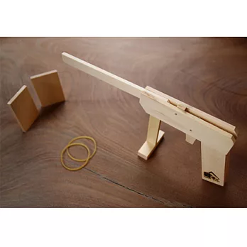 【木樂館】橡皮筋玩具槍+標靶(2入)+槍架