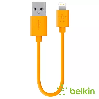 Belkin Lightning 2.1A 15cm 傳輸線 / 充電線橘色