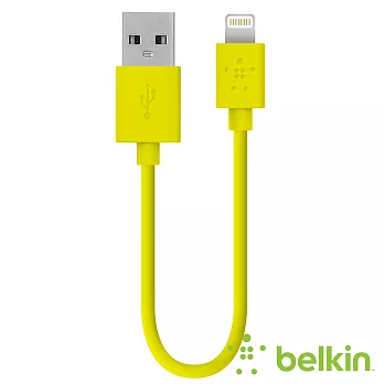 Belkin Lightning 2.1A 15cm 傳輸線 / 充電線黃色