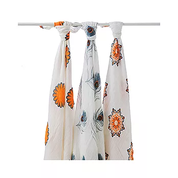 美國Aden + Anais Bamboo竹纖維毯子包巾(三條包裝)mela 橘菓色系