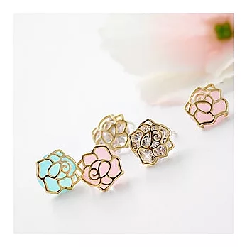 Enya★925銀 冰晶玫瑰耳環水鑽