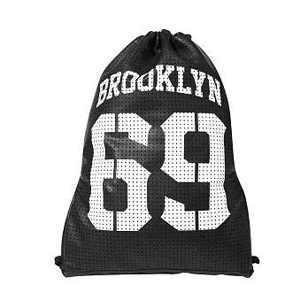 【CACO】皮革69束口袋黑