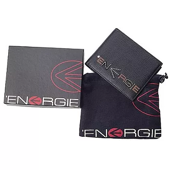ENERGIE 兩折多層卡片短夾 NEL0284ABK黑色