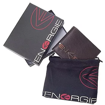 ENERGIE 橫式照片兩折小短夾 NEL0282ABN棕色