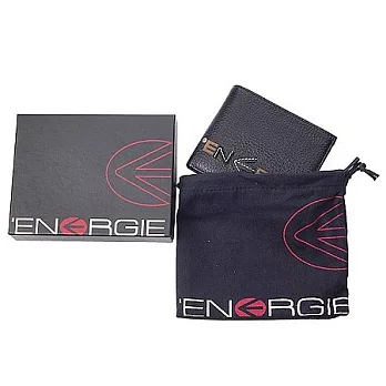 ENERGIE 橫式照片兩折小短夾 NEL0282ABK黑色
