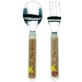 美國Sugarbooger Silverware Set 不鏽鋼叉匙組-牛仔很忙(A418)