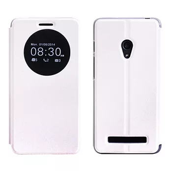 【BIEN】ASUS Zenfone 5 絢麗金沙紋智慧透視可立皮套 (白)