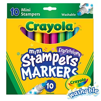 美國crayola 可水洗10色迷你印章色筆